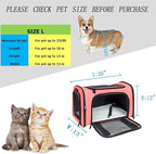 Soft Sided Carrier for Small Medium Cats Dogs ,Removable Pad Collapsible Travel Pet Carrier Large Watermelon