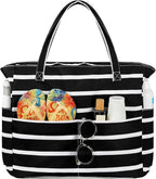 Trifabricy Beach Bags for Women Waterproof Sandproof Women Tote Bag, Large Beach Bag with Zipper for Gym Travel Vocation