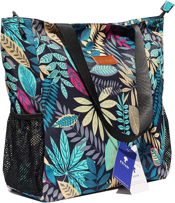 Original Floral Water Resistant Large Tote Bag Shoulder Bag for Gym Beach Travel Daily Bags Upgraded