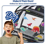 Bagseri Clear Backpack for Boys - 15 Inch Heavy Duty Kids Clear Bookbag for Kindergarten to Grade 2, Transparent School Bag with Reflective Strip, Fits Folders, Black Dinosaur