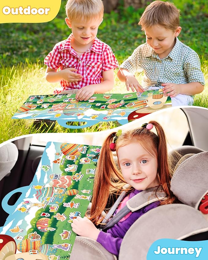 Walenced Reusable Sticker Book for Toddlers, Stickers for Kids, Toddler Sticker Book, Toddler Craft Activities, Toddler Travel Toys Boy Girl Birthday Gifts