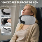 SZXYX Neck Travel Pillows - 100% Pure Memory Foam Neck Pillow for Airplanes, Comfortable Breathable Cover, 360° Support Stowable Pillows for Sleeping, Car, Airport Travel Essentials, Gray