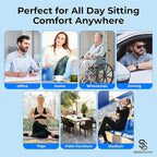 SelectSoma Mint Green Gel Seat Cushion for Long Sitting, Patent-Pending Mold Design, Double-Thick Pressure Relief for Tailbone, Sciatica, Coccyx & Back Pain - Office Chair, Car, Wheelchair, Truck
