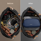 tomtoc Electronic Organizer Travel Case, Water Resistant Dual Compartment Tech Pouch Cable Organization Storage Bag for Charger, Cord, Phone, Hard Drive, Power Bank, Accessories Travel Essentials