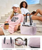 LOVEVOOK Tote Bag for Women, Puffy Work Tote with Large Cup Holder, Quilted Laptop Bag Travel Tote Shoulder Bag Handbag