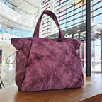 ESVAN Corduroy Yoga Tote Bag Gifts for Women Drawstring Yoga Mat Bag for Office Workout Travel Carryall Pilates Gym
