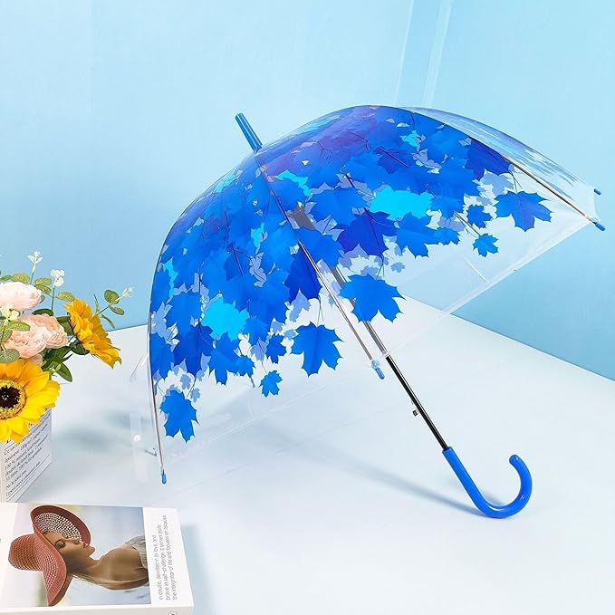 Clear Bubble Umbrella - Automatic Opening Clear Dome Umbrella with the Stylish J-Shaped Handle for Men and Women, Wedding, Outings and Large Group Gatherings, Graduations, Proms, or Daily City Walks