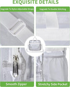 MAY TREE Clear Bag for Stadium Events 12×6×12 Clear Tote Lunch Bag with Reinforced Straps for Work, Sporting Events and Gym, White