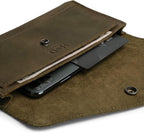 Hide & Drink, Full Grain Leather Large Female Wallet, Travel Organizer for Women, Vintage Money and Card Holder, Handmade, Dark Jade