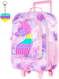 WZLVO Kids Luggage for Boys and Girls, Cute Dinosaur Unicorn Rolling Wheels Suitcase for Toddler Children
