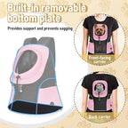 WOYYHO Pet Dog Carrier Backpack Small Dog Front Backpack Ventilated Mesh Dog Travel Back Pack with Safety Belt for Travel Hiking Cycling Outdoor Adventures (Size M: 5-9 lbs, Pink)