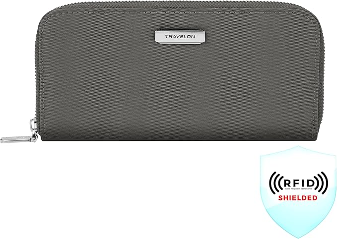 Travelon RFID Blocking Single Zip Wallet