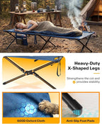 Sportneer Camping Cot, Military Cot Portable Camping Cots for Sleeping 78.3"x28.7"x14.6" Heavy Duty Folding Bed for Adults Teen Outdoor Travel Camping Tent Lounge Office Support 330 Lbs