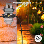 [ETL Listed] Cable Matters 2-Pack 3 Way Outdoor Plug Splitter 15A 1875W (Indoor/Outdoor Multi Plug Outlet, 3 Way Outlet Adapter) in Black