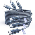 LISEN 240W USB C to USB C Cable【3.3ft+6.6ft+10ft/3 Pack】 Computer Security Cables Type C Charger Fast Charging Cord USB C Cable for iPhone 17 16 iPad MacBook Air Pro Samsung S25