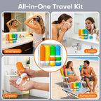 Travel Bottles for Toiletries 8 Pack: TSA Approved 3oz Leak Proof Containers - Silicone Squeezable Bottles for Shampoo Lotion - Travel Essentials for Women Men with Clear Bag