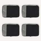 Amazon Essentials 4-Piece Packing Cubes Travel Accessories Set, Space-Saving Luggage Organizer with Double Zipper, Mesh Top Panel, Medium, Gray (Previously Amazon Basics)