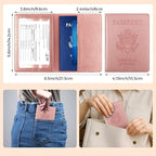 Passport Holder for Travel Men Women - Passport Cover, Passport Wallet Case Travel Essentials Travel Must Haves Accessories Blocking Leather Card Slot Protector for Stocking Stuffers Gifts, Rose Pink
