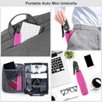 Compact Travel Umbrella for Purse - Flat Handle, Waterproof for Light Rain