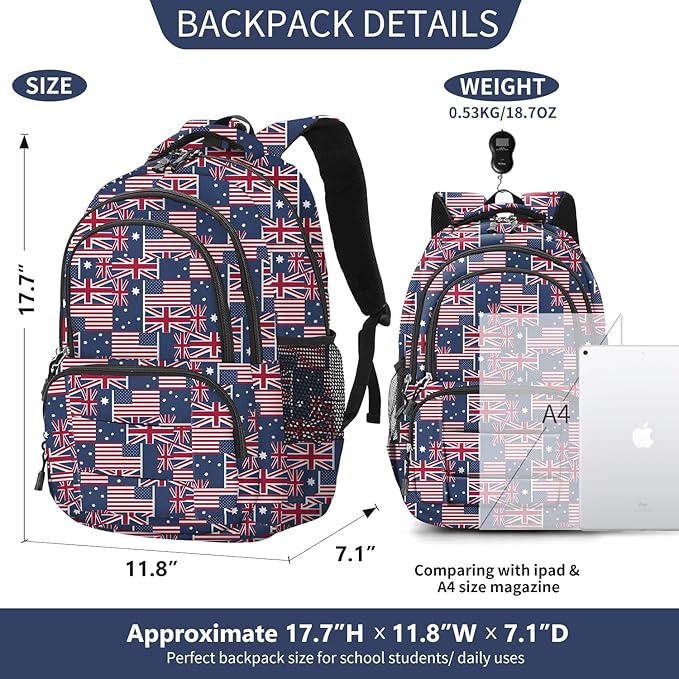 rickyh style School Backpack Travel Bag for Men & Women Lightweight College Back Pack with Laptop Compartmen