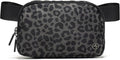 Pander Two Way Zipper Fanny Pack Nylon Everywhere Belt Bag for Women, Water Repellent Waist Packs, Crossbody Bags with Adjustable Strap (Grey Leopard)