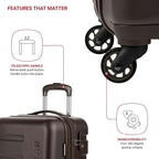 SwissGear 7366 Signature Hardside Expandable Luggage with Spinner Wheels, TSA Lock, Cup-Holder, Chocolate, 2-Piece Set (19/27)