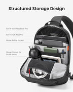 tomtoc 7L Sling Backpack Crossbody Bag for Men Women, EDC Daypack Chest Shoulder bag for 14-inch MacBook Pro M5 Pro/Max, 13" MacBook Air/Neo, 13" iPad Air M4/Pro M5, Organized, Daily Use, Work, Travel