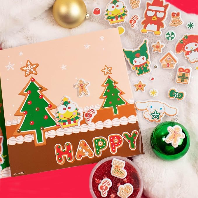 Hello Kitty and Friends Holiday Puffy Sticker Playset, Includes Over 30 Hello Kitty Stickers, 2 Sticker Play Scenes, Reusable Stickers for Kids, Sanrio Stuff, Reusable Sticker Book, Travel Toys
