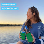 Blank Beer Can Coolers Sleeves (14-Pack) Soft Insulated Beer Can Cooler Sleeves - HTV Friendly Plain Can Sleeves for Beer Cans & Bottles - Blanks for Vinyl Projects & Wedding Favors (Kelly Green)