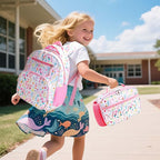 RHCPFOVR Kids Backpack for Girls - Girls Backpack 3-8 Ages Flower for Kids 15 Inch School Bookbag for Kindergarten Elementary School Bookbag for Girl 1st 2nd Grade
