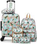 Rosamo Kid’s Luggage Set 6 Piece Suitcase Set 16’’ Hardside Luggage with Spinner Wheels Girls Boys Carry on Luggage Travel Rolling Luggage Airline Approved