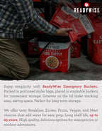 ReadyWise Prepper Pack Bucket - 52 Servings Emergency Food Supply, Survival Kit, Protein Meals, Dehydrated & Freeze Dried Food, Ready to Eat Camping Essentials, up to 25 Year Shelf Stable Life