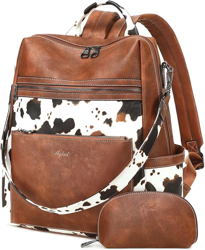 AGLOD Vegan Leather Laptop Backpack for Women 15.6 Inch Work Backpack Purse for Travel College