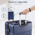 OLIXIS 3-Piece Luggage Set, Carry On Suitcases with Spinner Wheels, Expandable Travel Luggage with TSA Approved Lock & ABS Hard Shell, Blue, 20/24/28 Inch