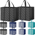 Fab totes 10 Pack Reusable Grocery Bags 35L Large Capacity Reusable Shopping Bags for Groceries Heavy Duty Waterproof Tote Bags for Shopping and Picnic