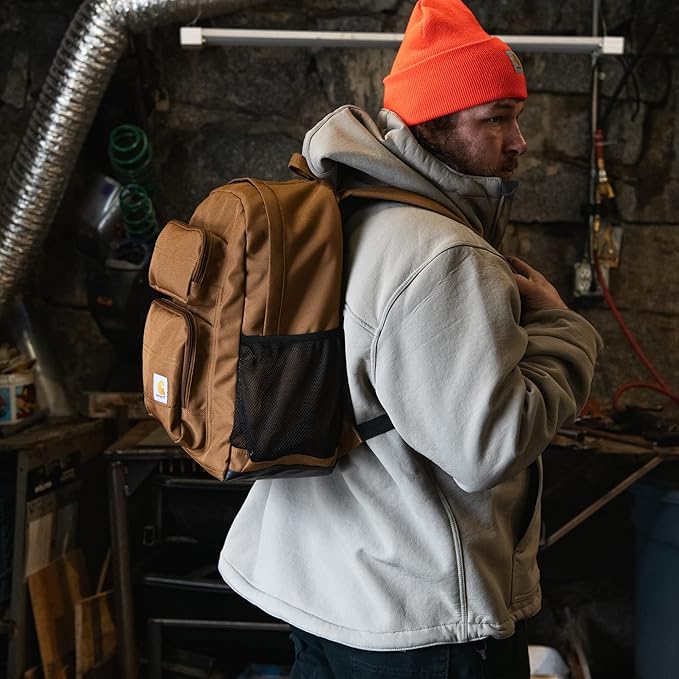 Carhartt 27L Single-Compartment Backpack, Durable Pack with Laptop Sleeve and Duravax Abrasion Resistant Base, Gray