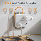 TESSAN Multi Plug Outlet Extender, Surge Protector Splitter with 3 USB (1 USB C Port) Wall Charger, Multiple Expander for Travel, Home, College Dorm Room