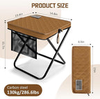 LiKiLiKi Extra Large Foldable Backpack Stool, Heavy Duty Thickened Collapsible Portable Pocket Chair, Compact Pocket Size Travel Seat for Hiking, Fishing, Picnic and Outdoor Activities (Brown)