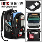 YOREPEK Large Backpack for Men, Extra Large Laptop Backpacks for Men Women, Water Resistant Travel Backpack Airline Approved Business Work Bag Fits 17 Inch Computer, Black