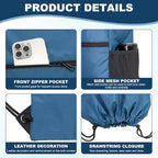 HOLYLUCK Men & Women Outdoor Sport Gym Sack Waterproof Drawstring Backpack Bag (Standard with drawstring, Cyan Blue)