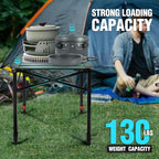 VILLEY Folding Camping Square Table with Carry Bag, Lightweight Aluminum Adjustable Square Table for Outdoor, Camping, Picnic, Backyards, BBQ, Medium
