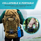 Kizen Outdoor Solar Lantern - Solar or Plug Rechargeable Lantern - Collapsible LED Light for Power Outages - Camping Essential Lamp for Tent Light, Hanging, or Flashlight - Yellow
