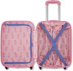 American Tourister Minnie Mouse Carry-On Luggage - Airline Approved, Durable Hardshell with Vibrant Minnie Mouse Design - Roll Confidentially with Spinner Wheels & Colorful Adjustable Handle