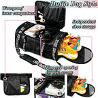 Gym Duffle Bag Backpack with Shoe Compartment,4 ways Travel Backpack for Women and Men,Multi-Functional Weekender bag with Waterproof Layer&Laptop Compartment for Fitness, Travel,Camping