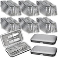 Geosar 50 Set 8 in 1 Travel Manicure Kit Bulk Professional Nail Clippers Pedicure Nail Care Tools Grooming Stainless Steel Set with Portable Travel Case, Gift for Valentine Men Women(Sliver)