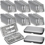 Geosar 50 Set 8 in 1 Travel Manicure Kit Bulk Professional Nail Clippers Pedicure Nail Care Tools Grooming Stainless Steel Set with Portable Travel Case, Gift for Valentine Men Women(Sliver)