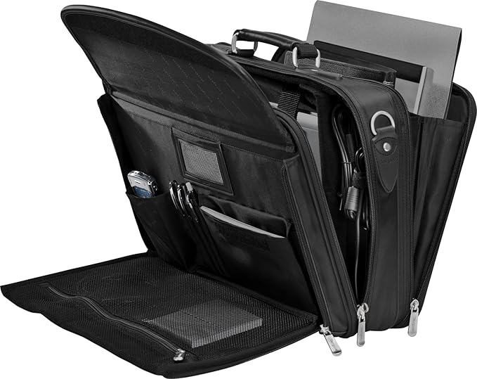 Targus Trademark Notepac Plus Carrying Messenger Bag with Shoulder Straps fit up to 16-Inch Laptop/Notebook, Black (CTM400)