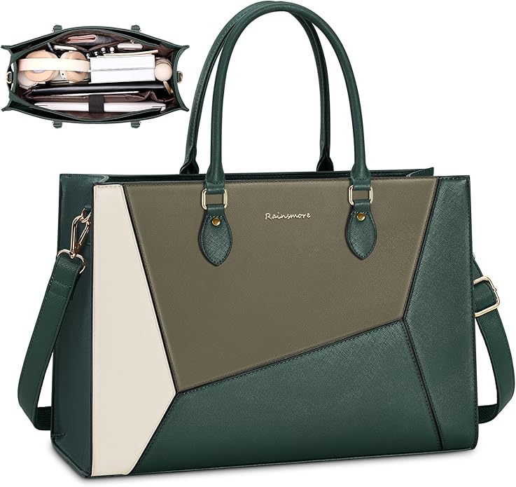 RAINSMORE Laptop Tote Bag for Women 15.6 Inch Large Women Work Bags Waterproof Business Office Teacher Bag Computer Briefcase