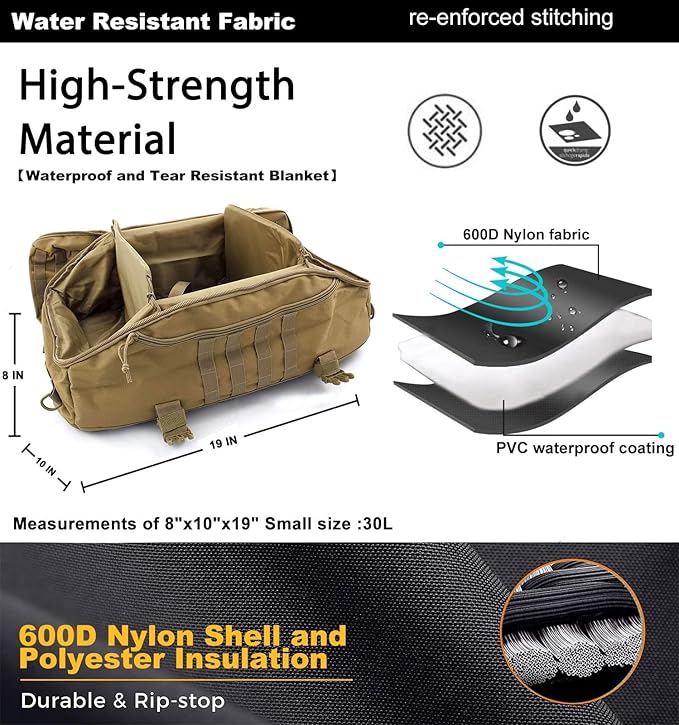 Miramrax Travel Duffle Bag Backpack for Men - Large Tactical Bags Weekender Gym Bag for Overnight Traveling Military Workout Deployment Sports (Coyote, 25L)