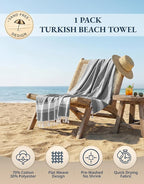 LANE LINEN Large Pool Towels, XL Beach Towel, Pre-Washed, No Shrink, Quick Dry Oversized Beach Towels, Stylish Beach Towel for Women, Sand Free Towel, 39"x71" - Grey